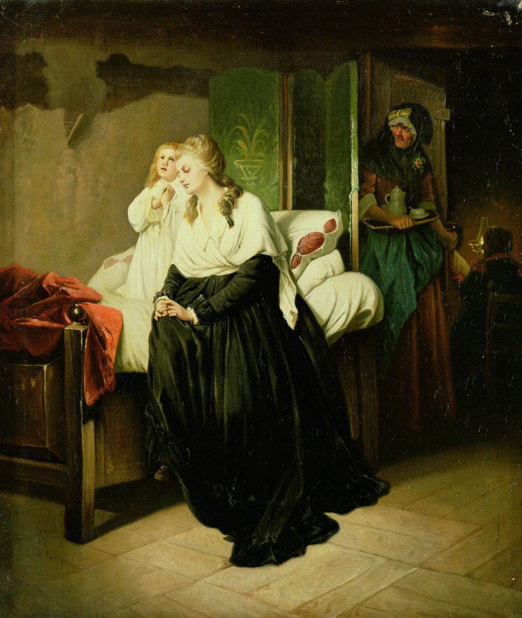 Marie Antoinette avgår till sin avrättning (en i par) av French School