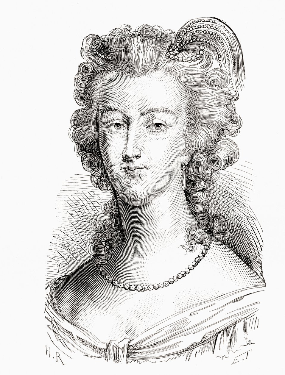 Marie Antoinette, från History of France, publicerad c.1880 av French School