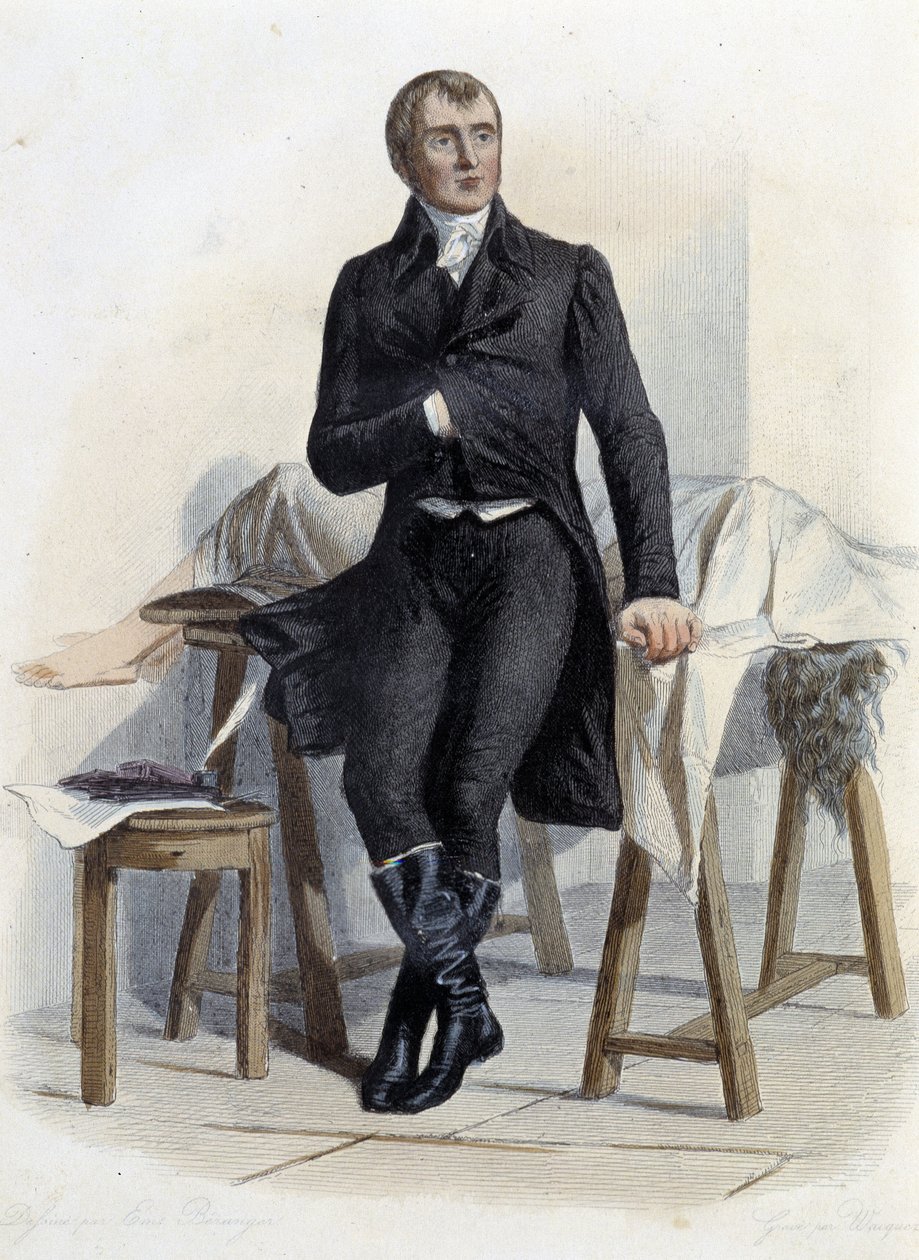 Marie Francois Xavier Bichat (1771-1802), fransk medicinsk biolog och fysiolog - i "Le Plutarque francais", av Mennechet, Paris av French School