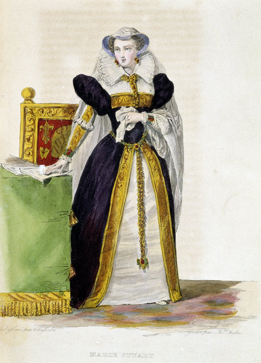 Mary Stuart - i "Le Plutarque Français" av Mennechet av French School