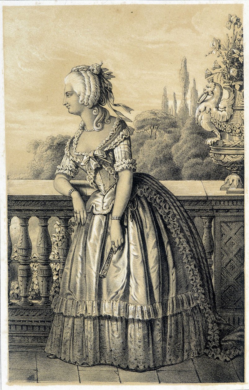 Marie Therese de Savoie Carignan (1749-1792), prinsessa av Lamballe - i "Historical Gallery of the French Revolution" "av Albert Maurin, ed. Paris 1843 av French School