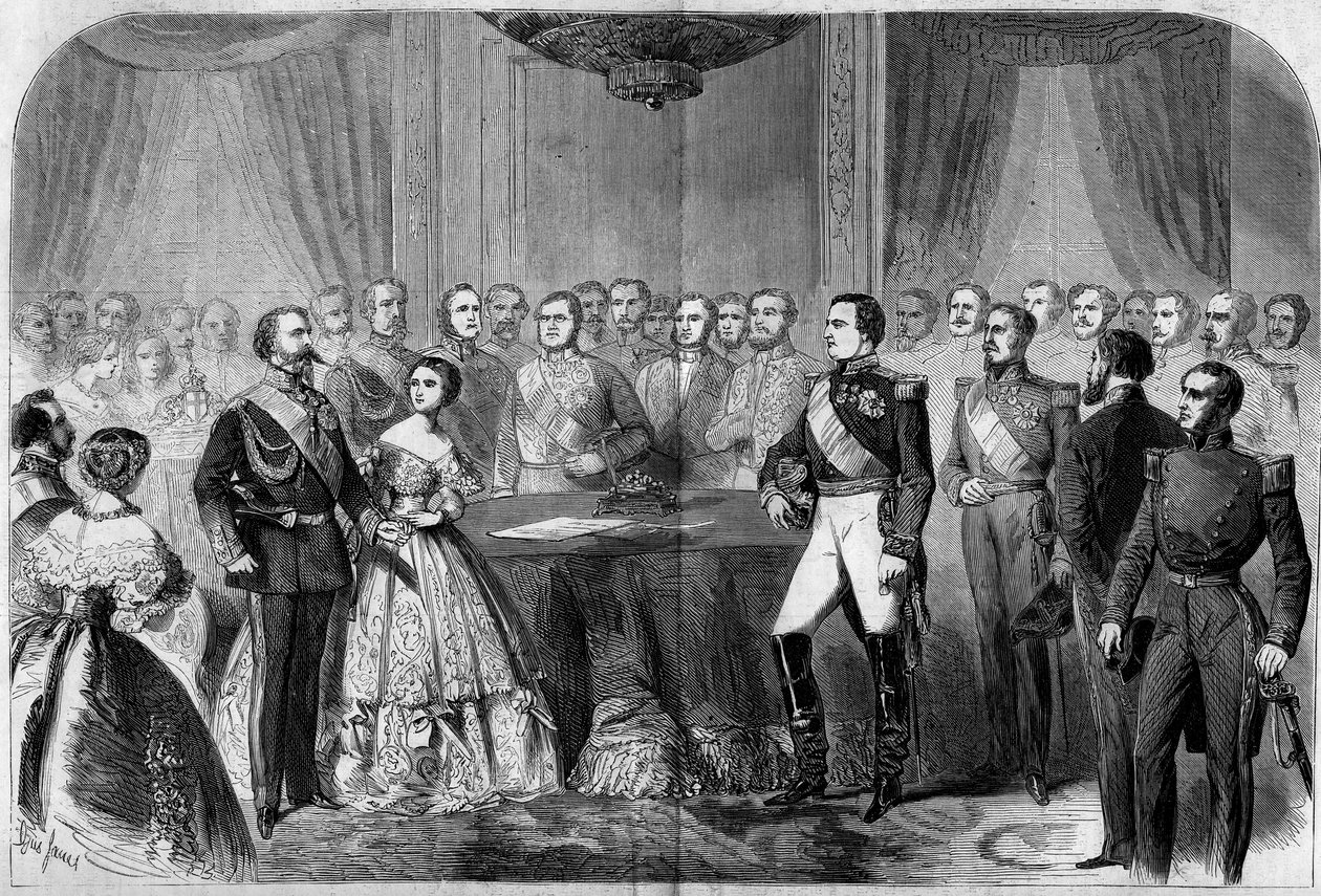 Bröllop mellan prins Napoleon (1822-1891) och prinsessan Clotilde av Savojen (1843-1911) av French School
