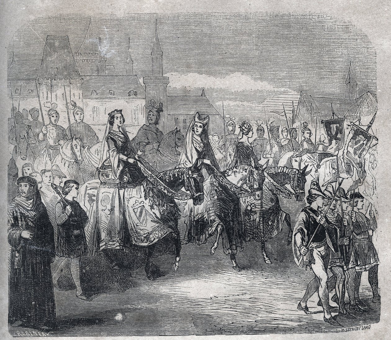 Äktenskap mellan kung Ludvig X Hutinen (1289-1316) och hans bröder Philippe (då Filip V den Långe av French School