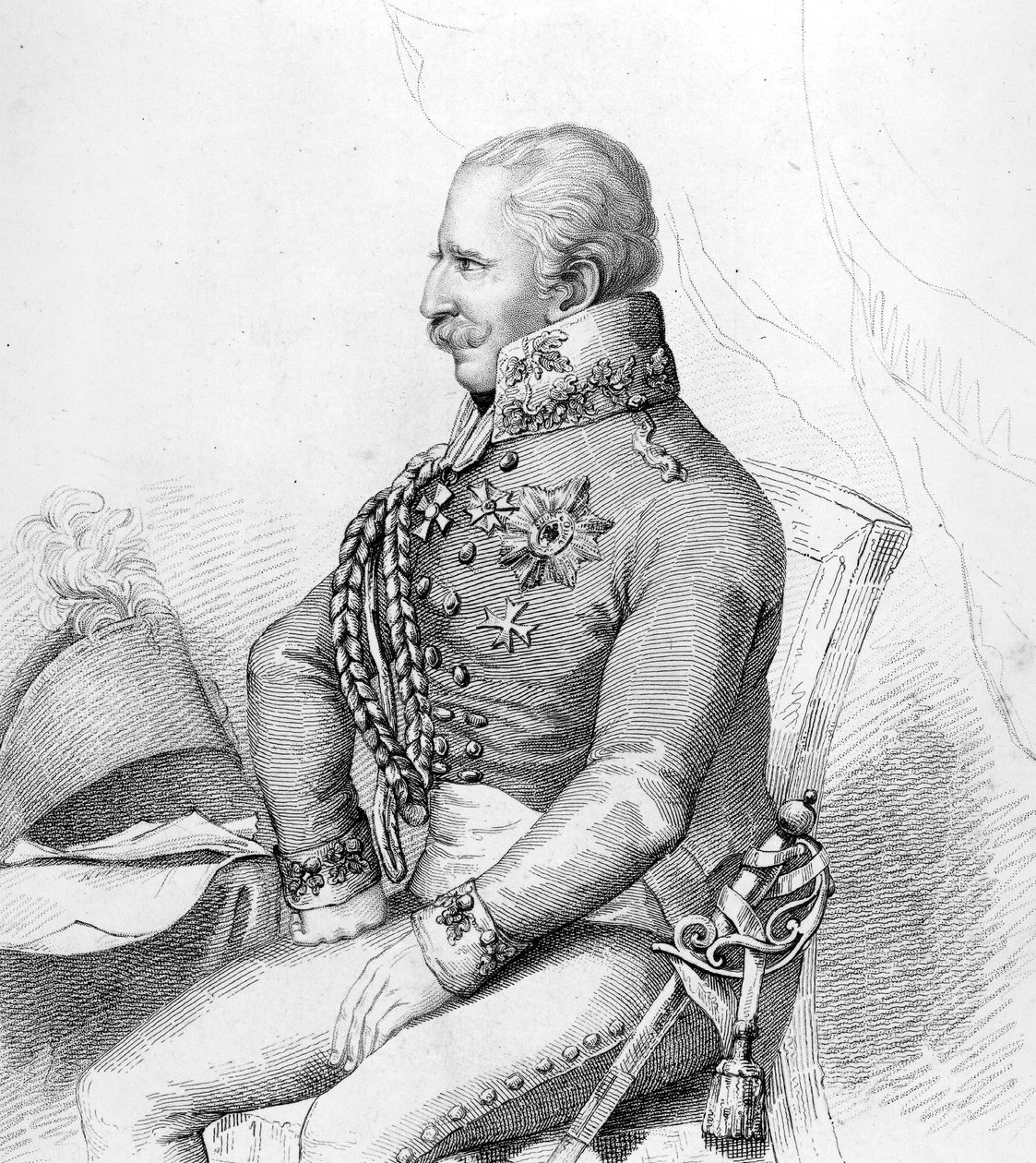 Marskalk von Blucher (gravyr) av French School