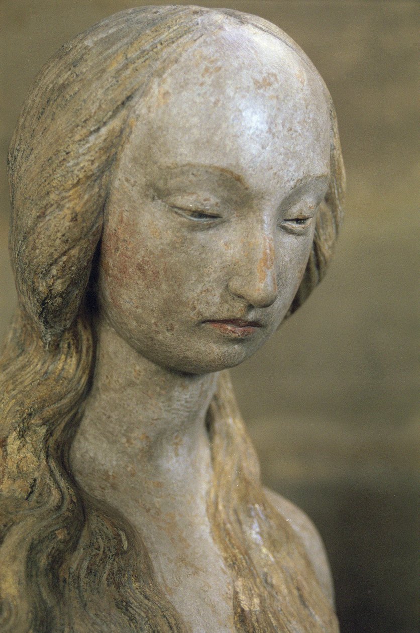 Maria Magdalena, sent 1400-tal (polykrom sten) (se även 248111, 248112 och 252686) av French School