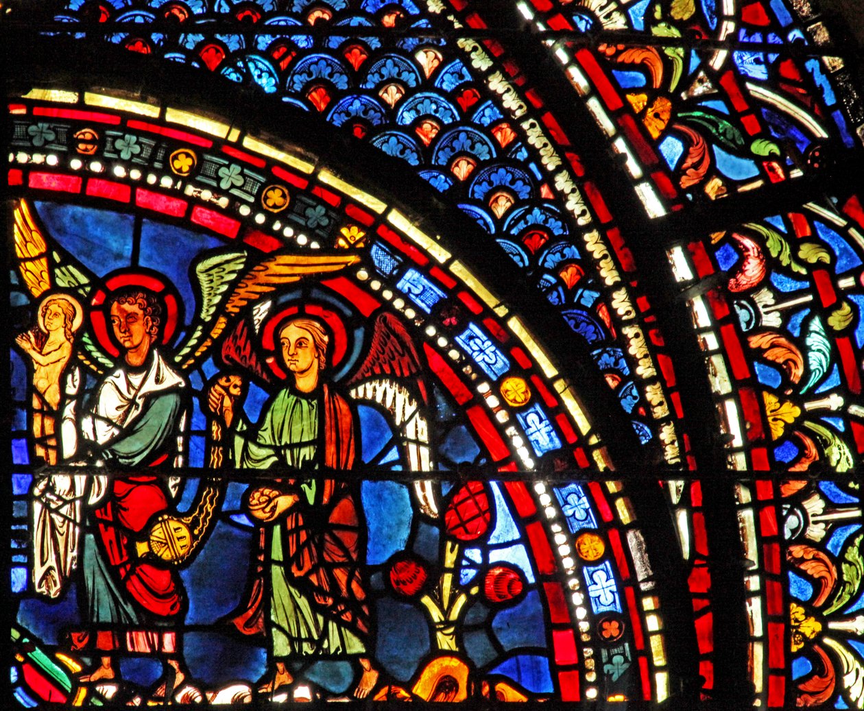 Maria Magdalenas fönster: Maria Magdalenas själ är välsignad (w46) av French School