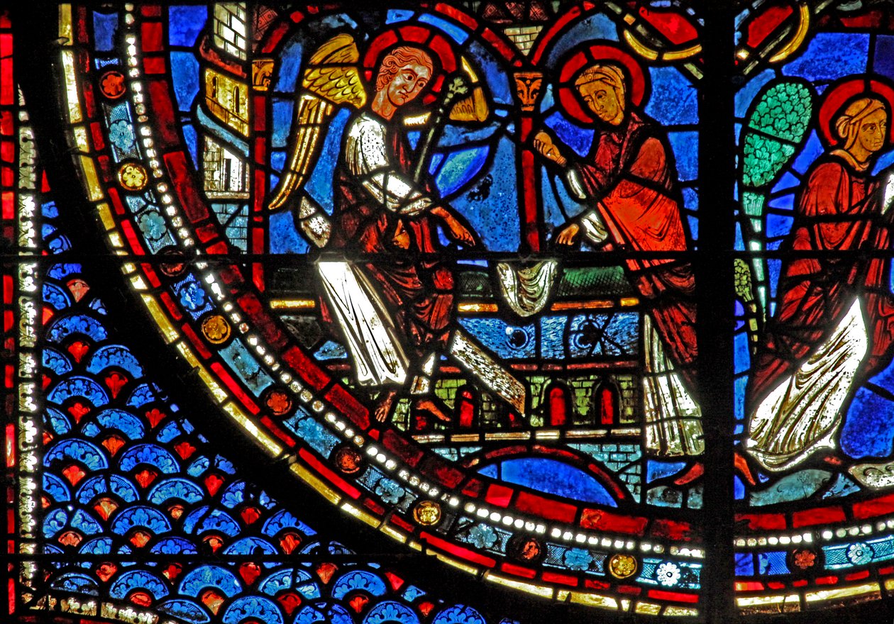 Maria Magdalenas fönster: Maria vid Jesus grav (w46) av French School