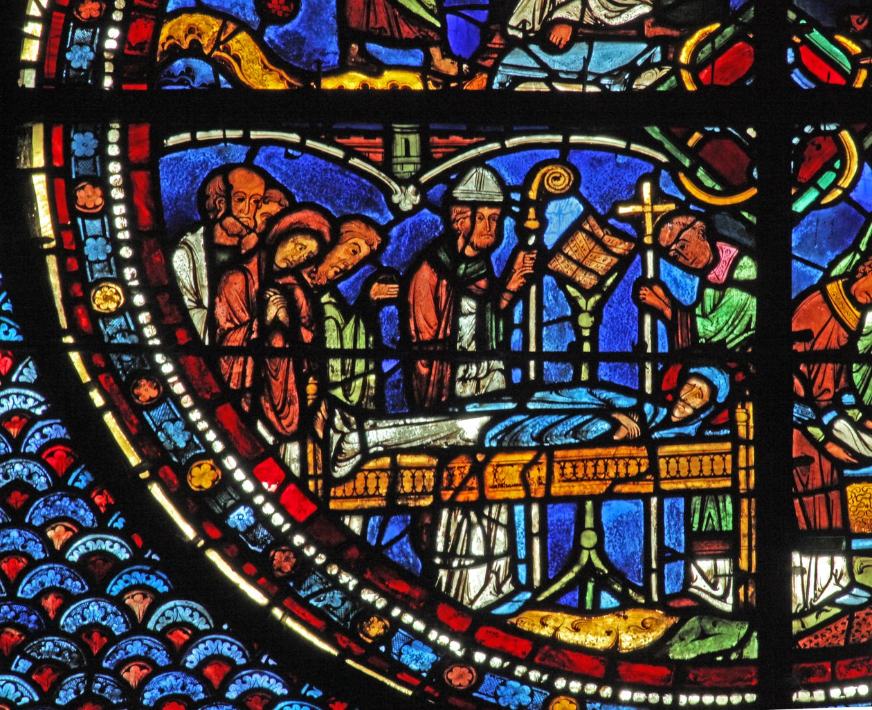 Maria Magdalenas fönster: Maria Magdalenas död (w46) av French School