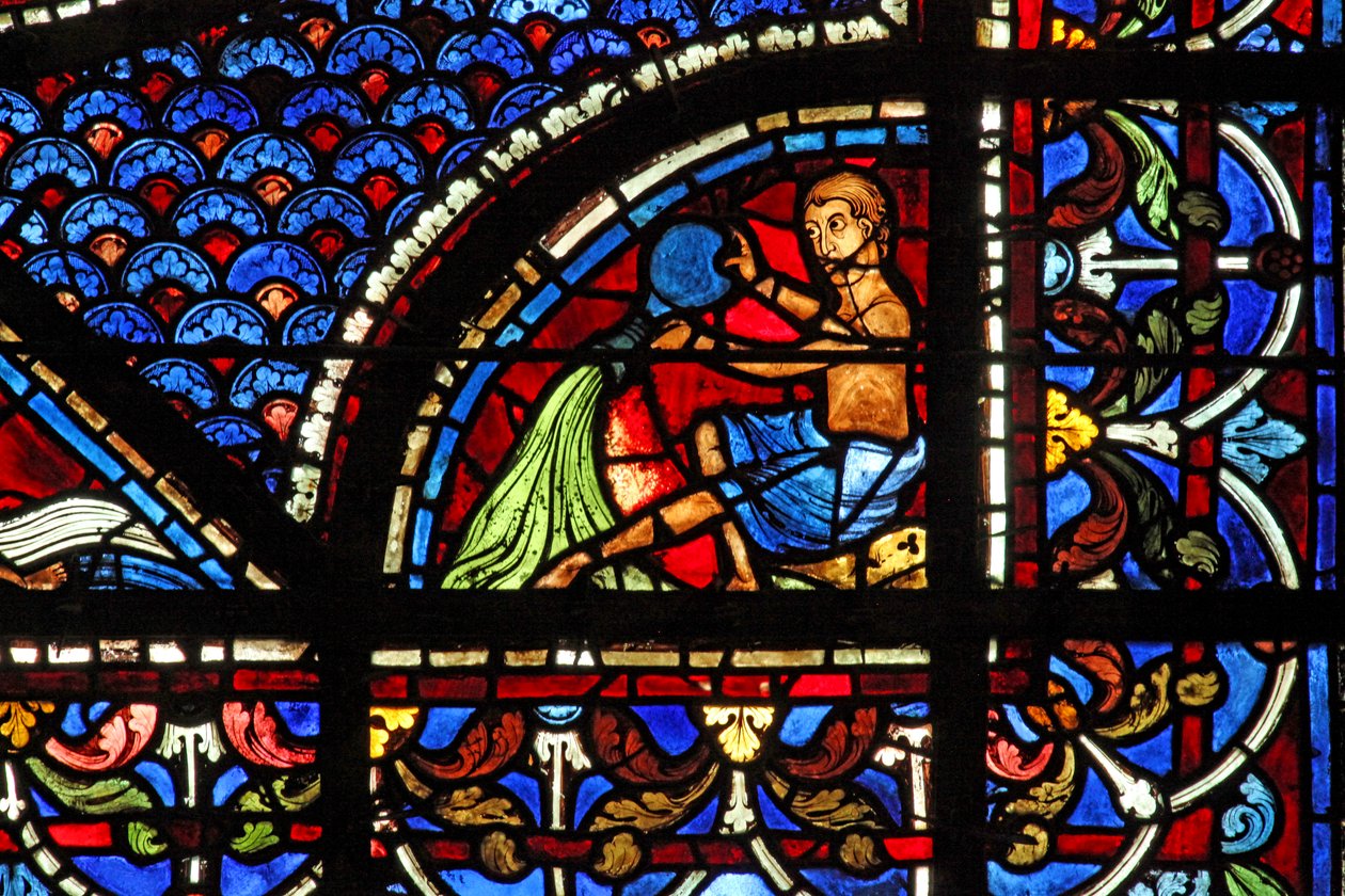 Maria Magdalenas fönster: donatorerna - vattenbärare (w46) av French School