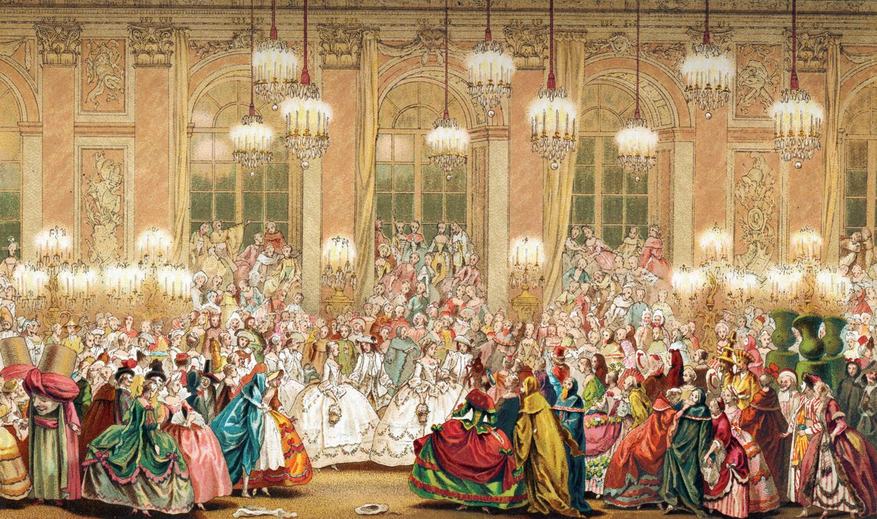 Maskeradbal vid Ludvig XV:s hov av French School