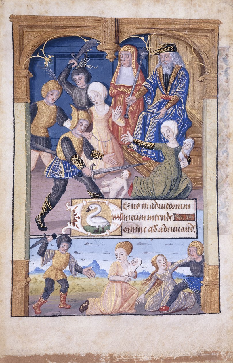 Massacre of the Innocents, miniatyr, c.1450 av French School