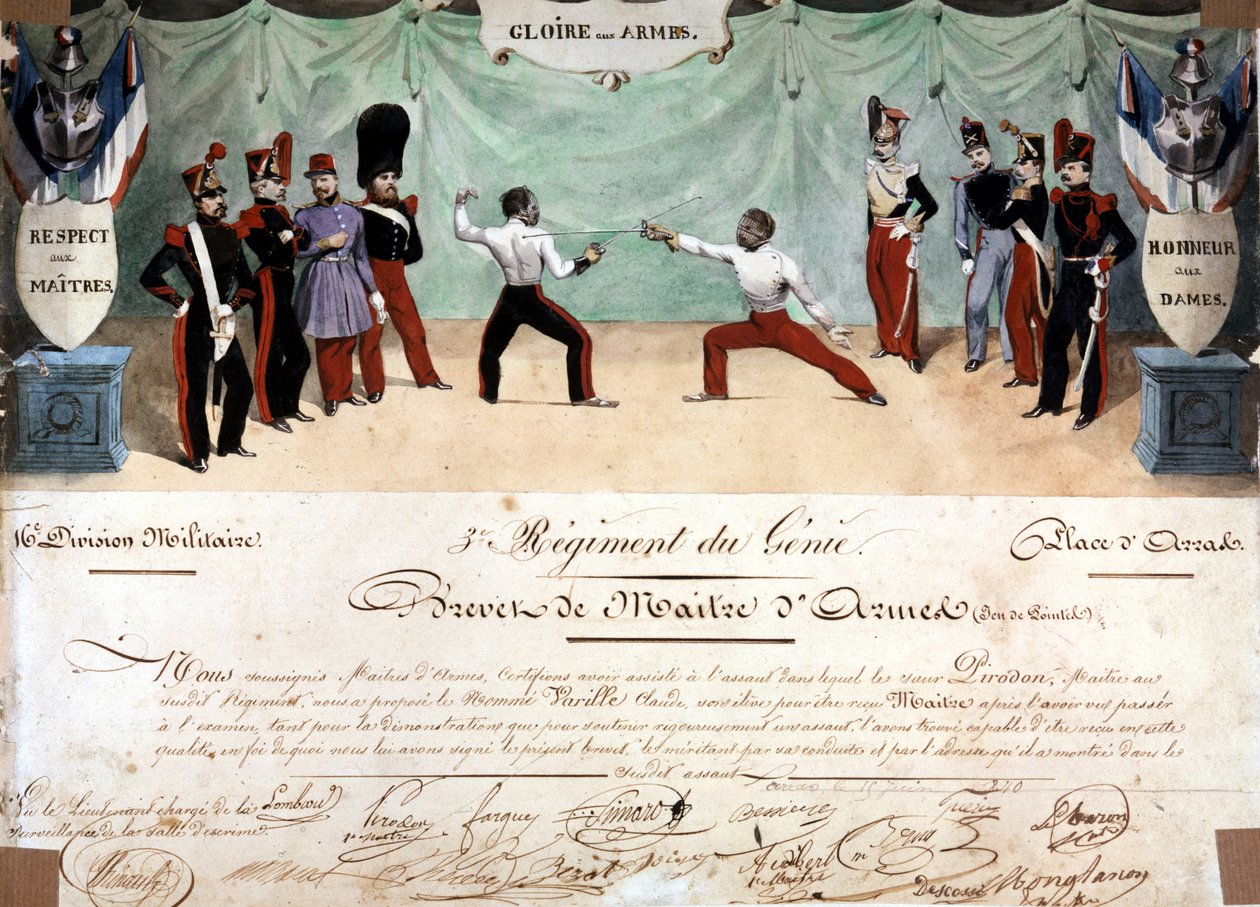 Master of Arms Certificate, 3rd Regement of Engineering av French School