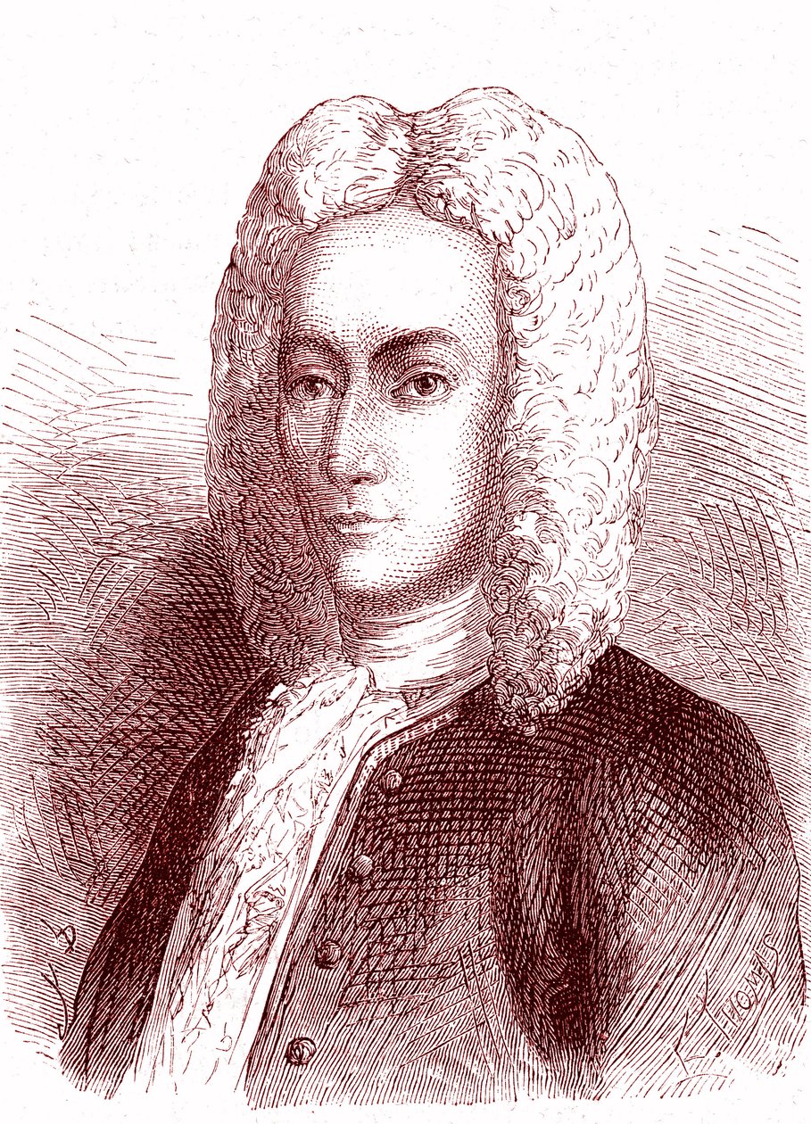 Mathieu DUTILH, fransk fysiker gjorde 1715 (elektricitet, blixtstång). av French School