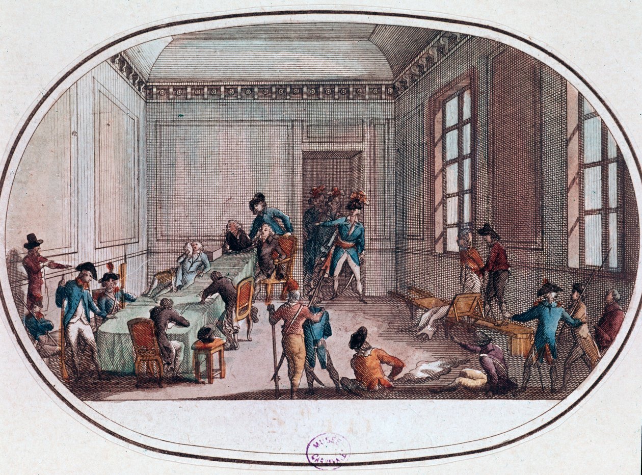 Maximilien de Robespierre skadad i förkammaren till Comite de Salut Public av French School