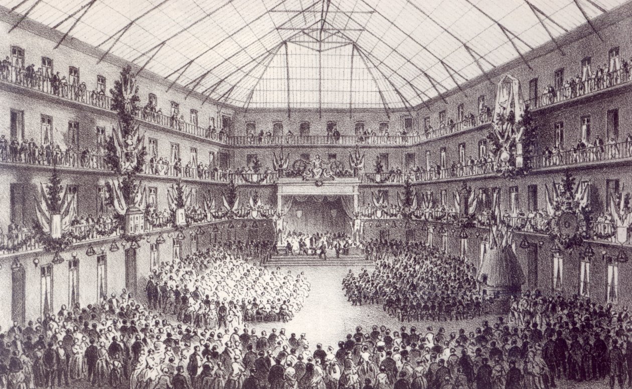 May Day in the Family of Guise, från Solutions Sociales av Jean-Baptiste Andre Godin (1817-88), Paris, 1871 av French School