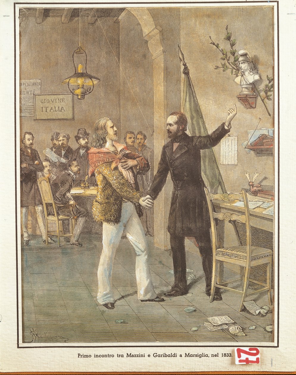 Mazzini och Garibaldi träffas i Marseille av French School
