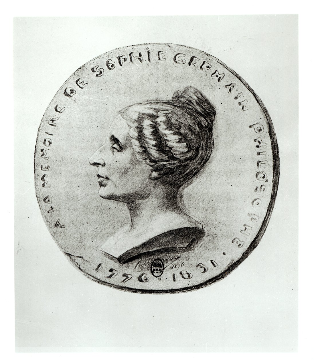 Medalj föreställande Sophie Germain (1776-1831) av French School
