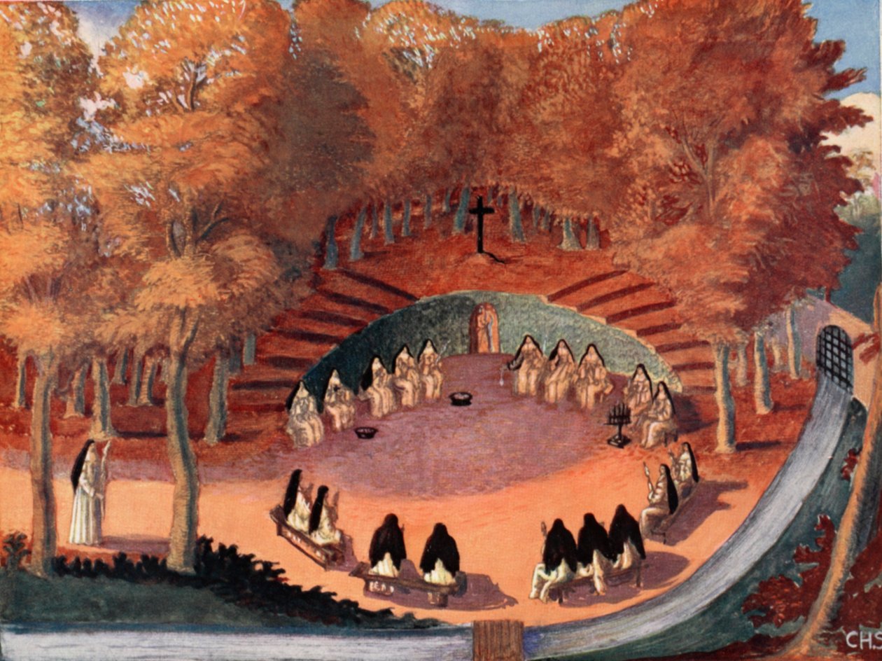 Meditation of the Solitaires of Port-Royal, kopia av M. Charles Sanlaville (fl.1920-30), illustration från Histoire de la Nation Francaise, av Gabriel Hanotaux (1853-1944), 1924 av French School