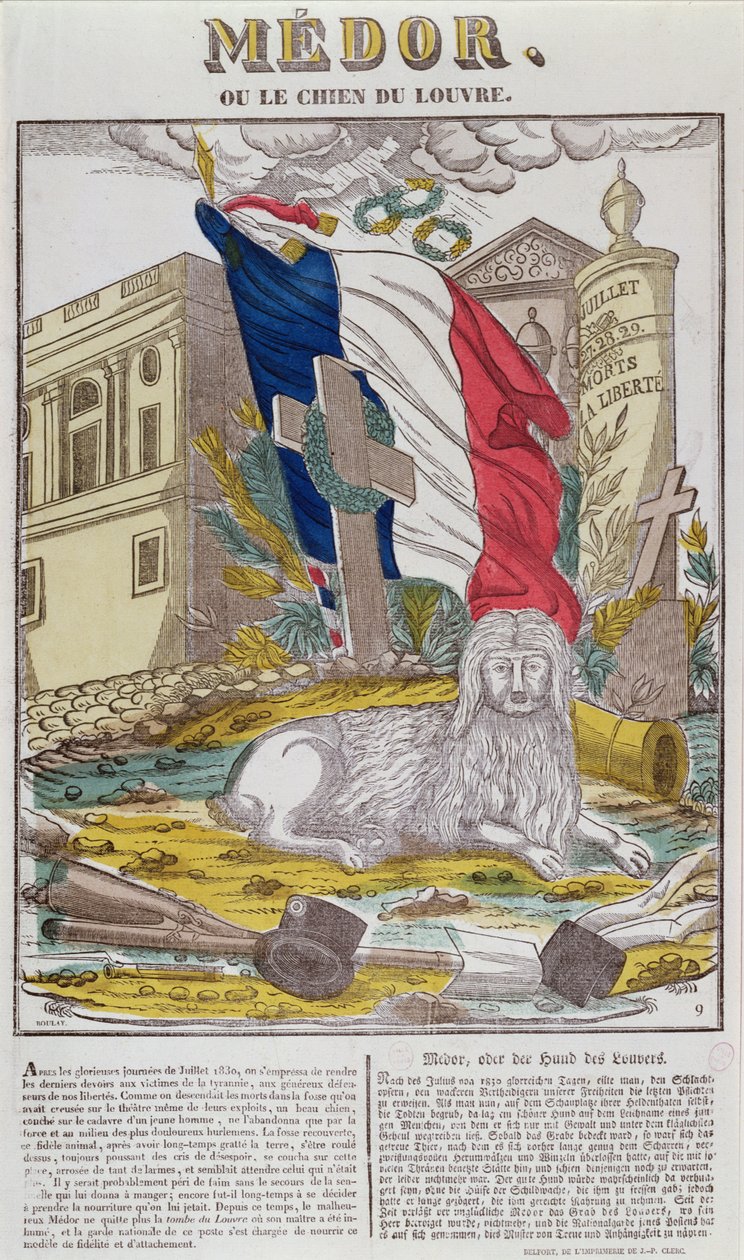 Medor, Louvrens trogna hund, ca 1831 av French School