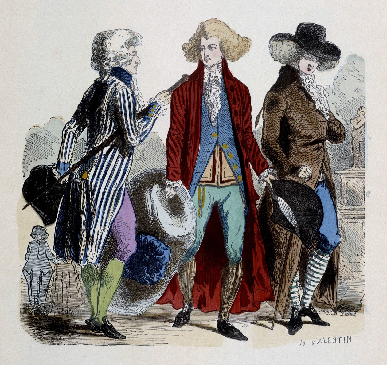 Herrmodet i Paris 1787. av French School