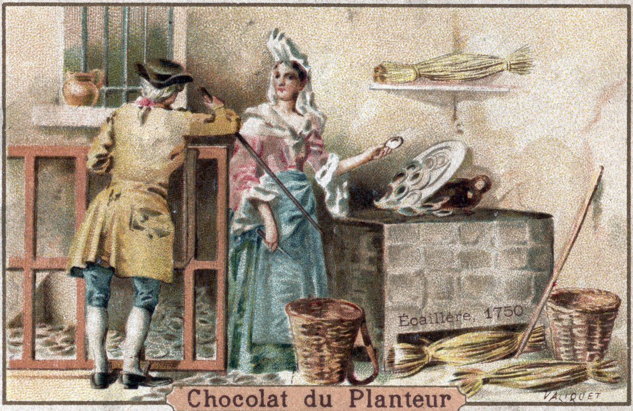 Metier försvann: representation av en ecaillere, eller ostronförsäljare, som bär en typisk keps, i Paris 1750 (Oyster Shucker of Paris av French School