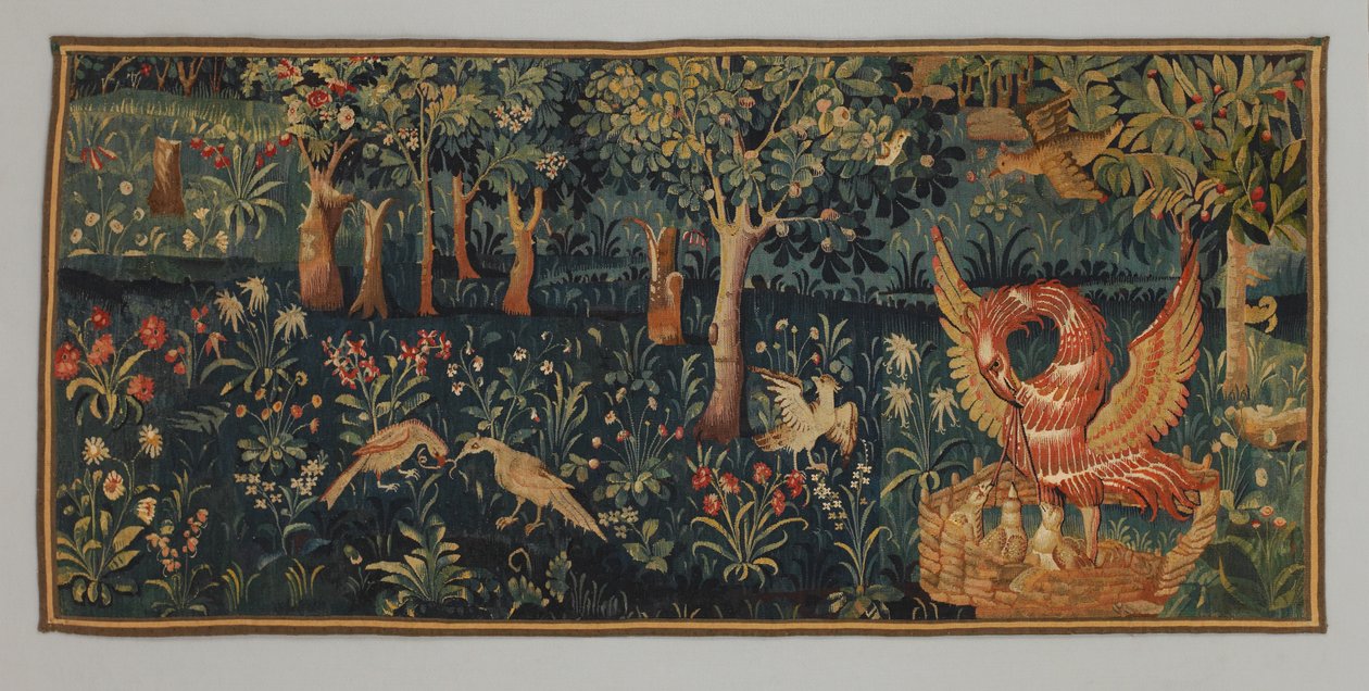 Millefleurs med pelikan i sin fromhet, tidigt
1500-talet (Ull) av French School