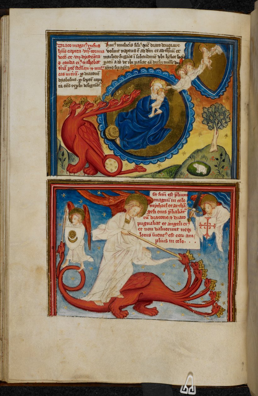 Miniatyr från Book of the Life of St John and the Apocalypse, c.1400 (vellum) av French School