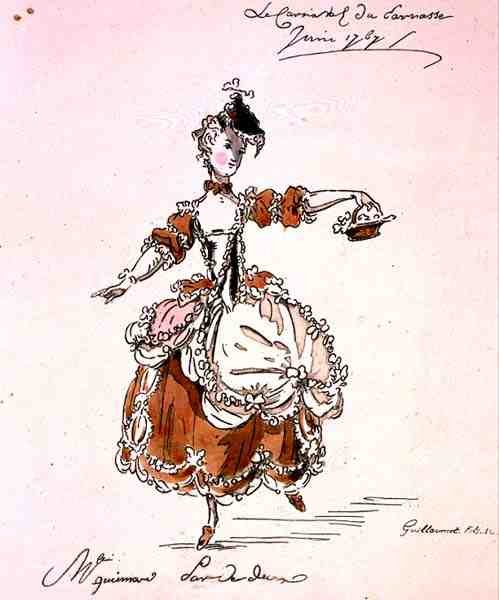 Miss Guimard som Terpsichore, i ett libretto av Louis Fuzelier (1677-1752) komponerat av Mondonville, faksimil av A. Guillaumot Fils av French School