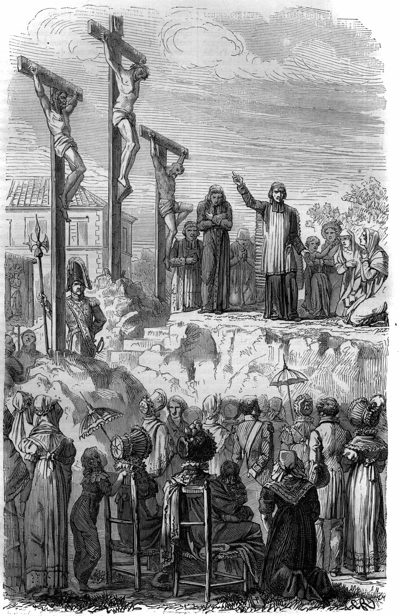 Missioner organiserade av jesviterna i Frankrike på 1800-talet. Gravyr i "Histoire des Papes-Rois-Queen and Empereurs a travers les centuries"" av Maurice Lachatre av French School