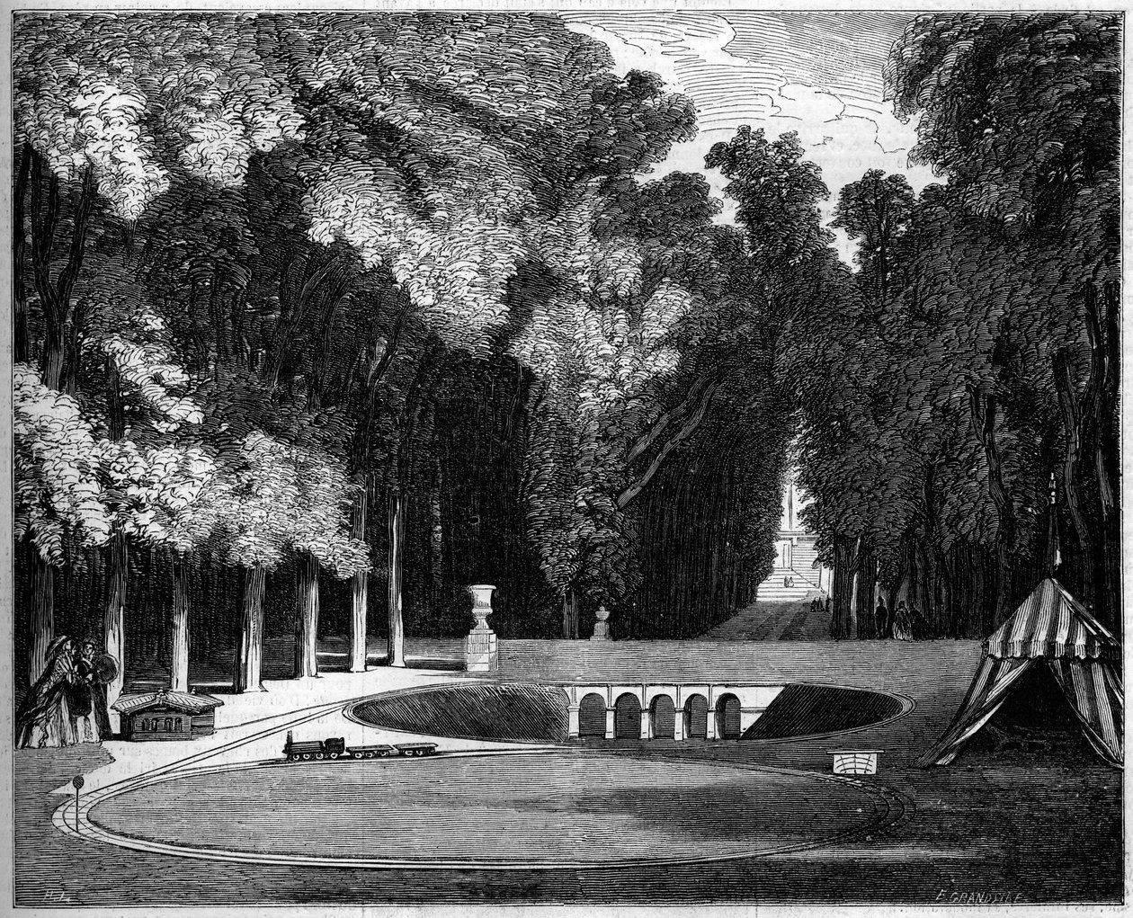 Modell av järnvägen byggd för Prince Imperial (son till Napoleon III), i Saint Cloud Park av French School