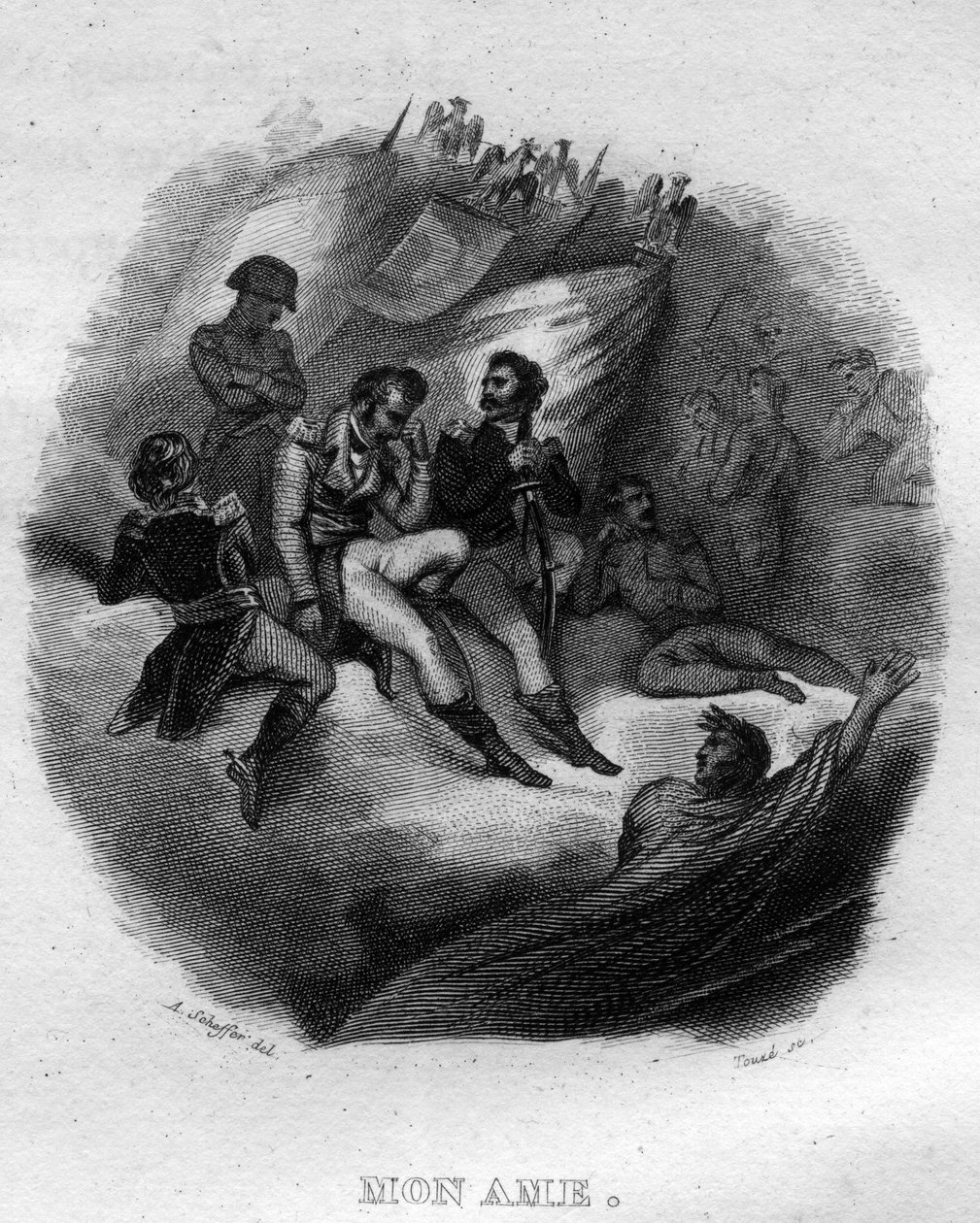 Mon soul Chanson de Beranger i "" Oeuvres completes"" (1834) av Pierre Jean de Beranger (1780-1857), fransk poet och låtskrivare. av French School