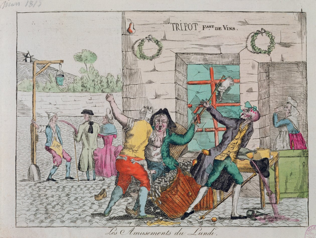 Måndagars nöjen vid ett dricksdyk, tidigt 1800-tal av French School