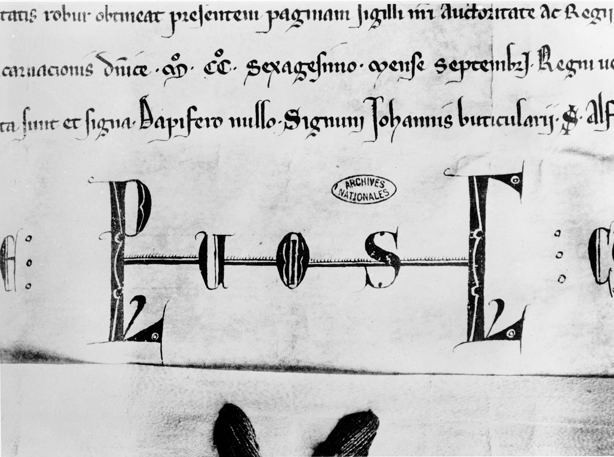 Monogram av Ludvig IX (pergament) av French School