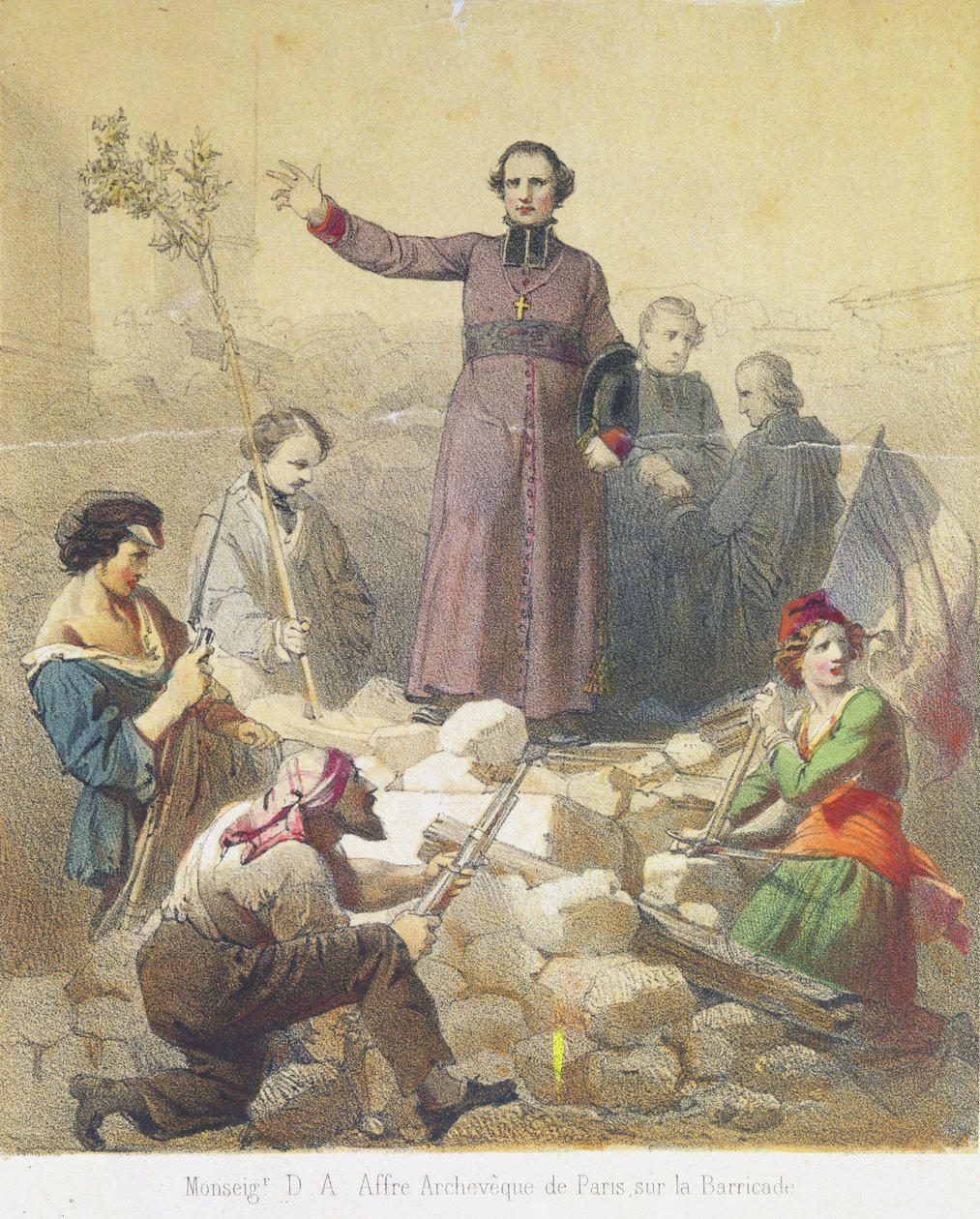 Monseigneur Affre (1793-1848) 25 juni 1848 av French School