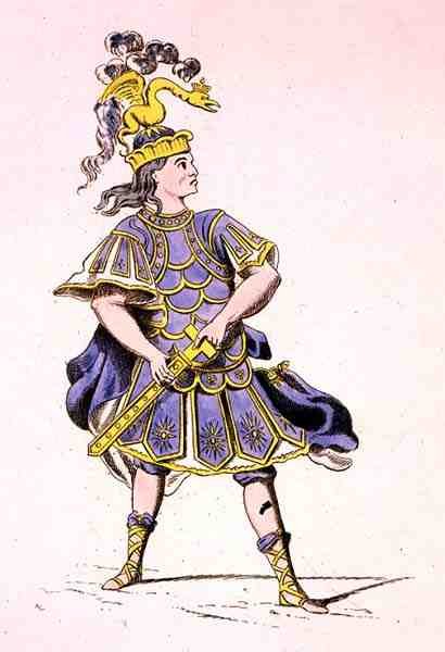 Monsieur Le Kain som Achilles, i Iphigenia i Aulis, av Jean Racine (1639-99) 1679 (färgstick) av French School