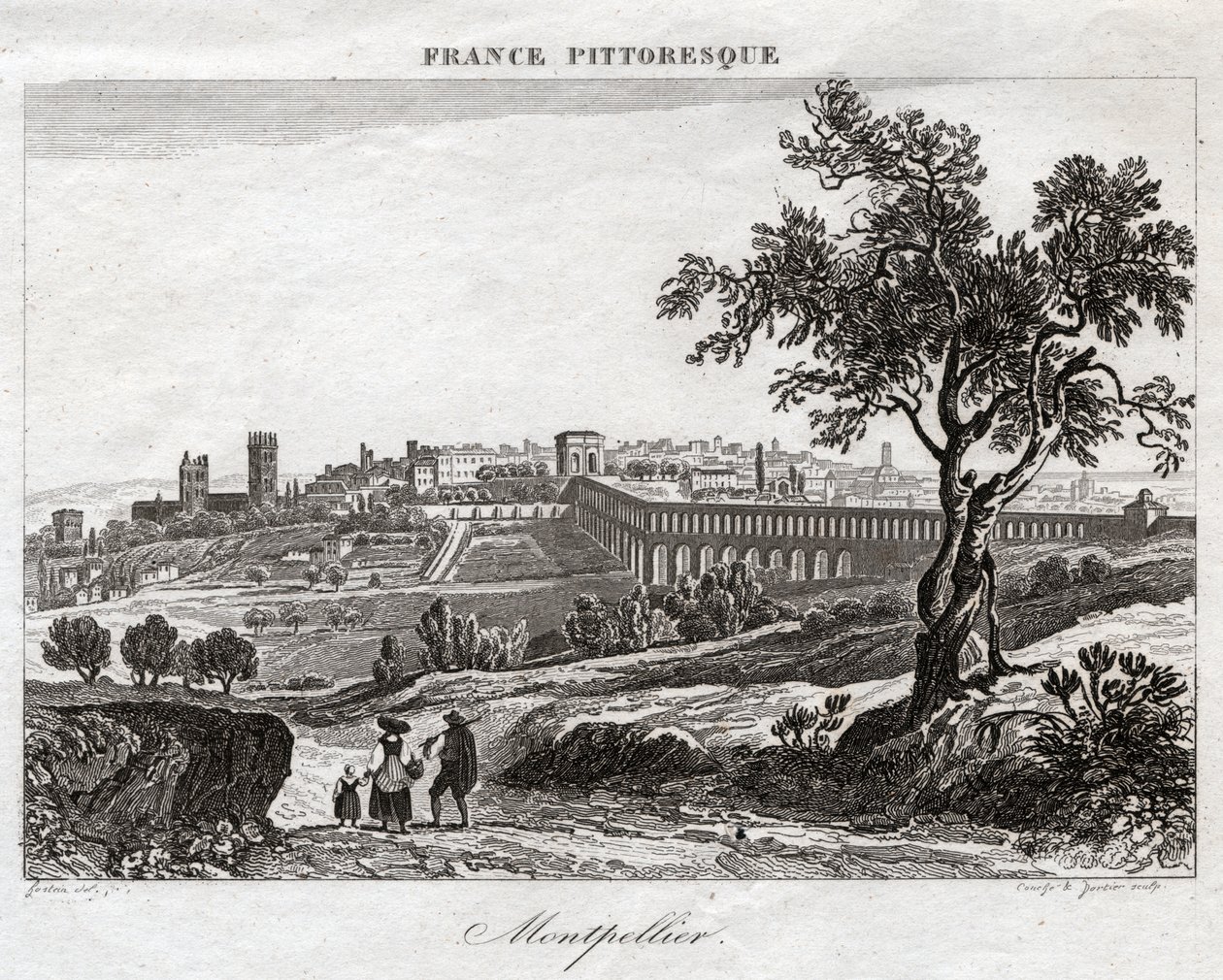 Montpellier. (gravyr, ca 1850) av French School