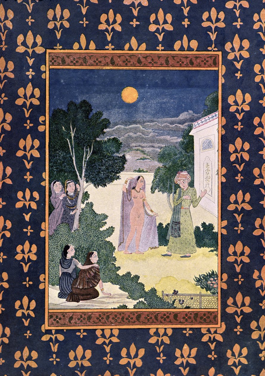 Skönhetens måne, illustration för The Arabian Nights, 1895 (färggravyr) av French School