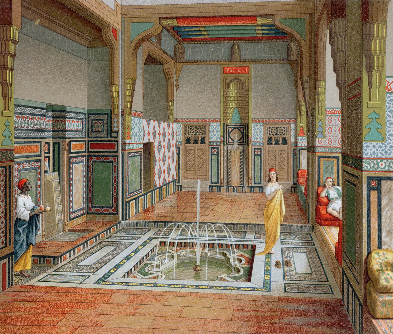 Morisk interiör, c.1880 av French School