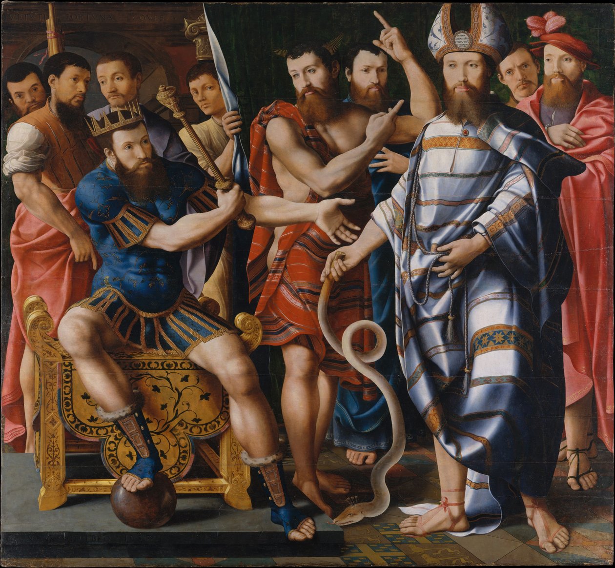 Moses och Aron före Farao: En allegori över Dinteville-familjen, 1537 av French School