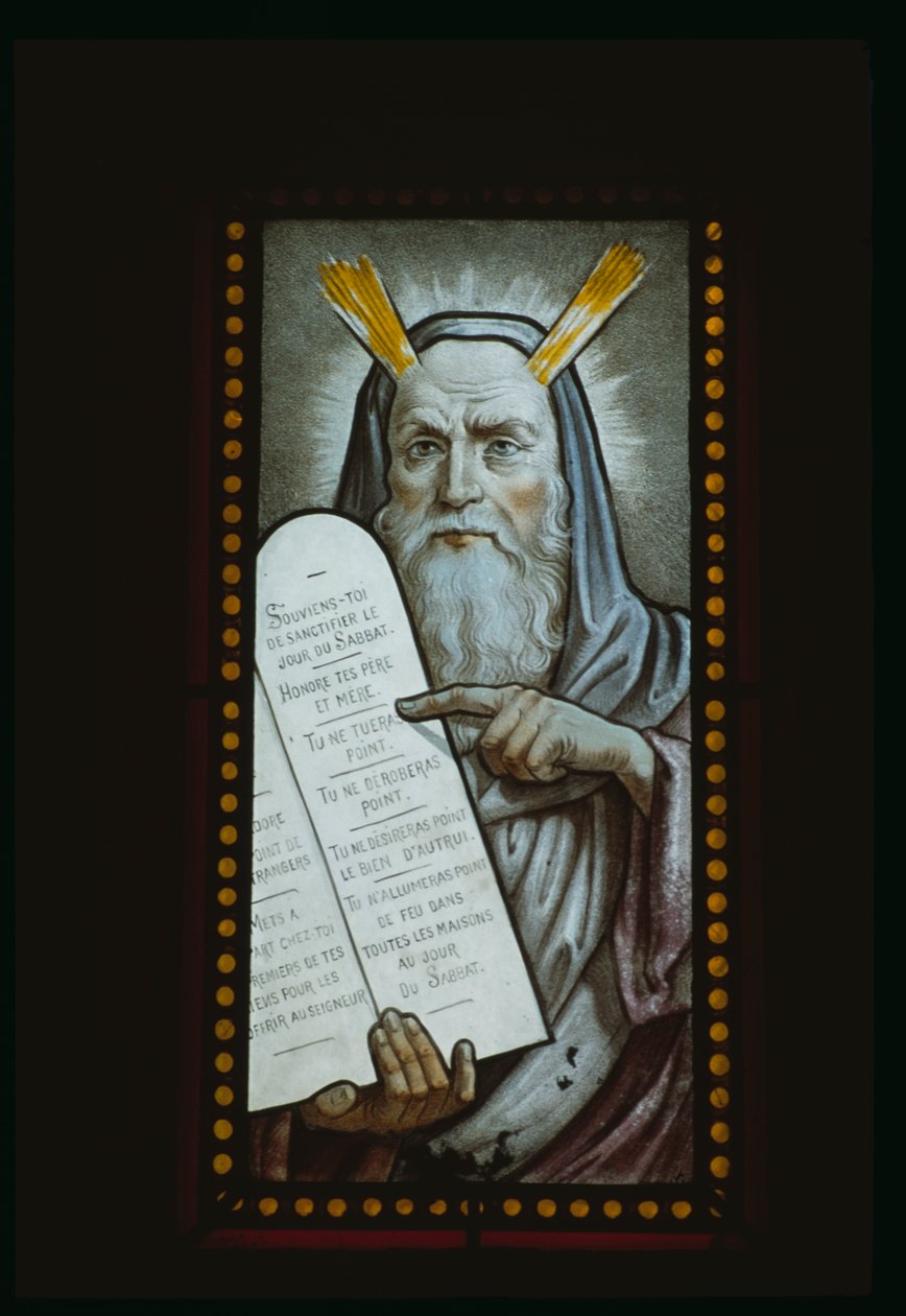 Moses med lagens tavlor av French School