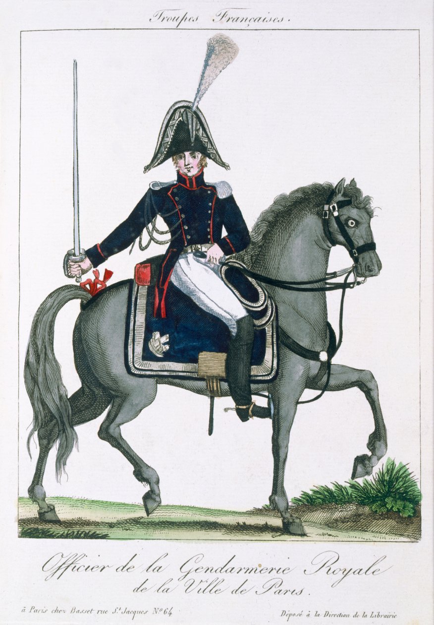 Beriden officer av det kungliga gendarmeriet i Paris, c.1790 av French School