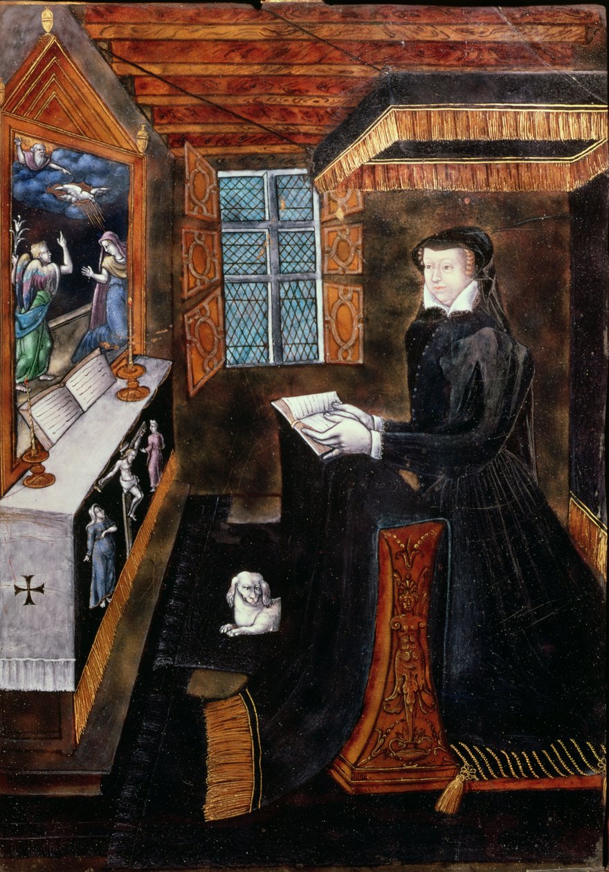 Sorgekabinett med scener av Kristi liv och attribut av Henri II (1519-59) och Catherine de Medici (1519-89) (emalj och trä) (detalj av 154768) av French School