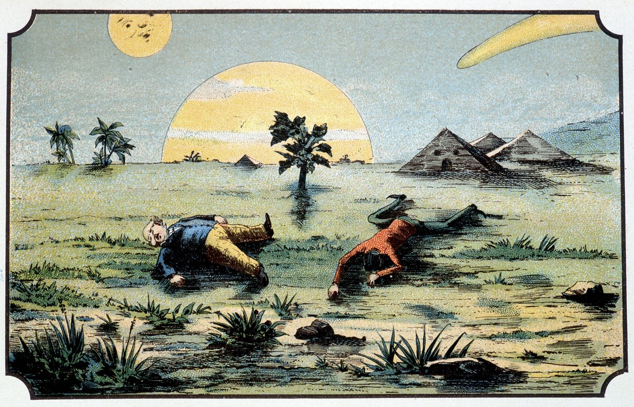 Herr Baboulifiche och Papavoine faller tillbaka på jorden - i "" Journey in the Moon"" av French School
