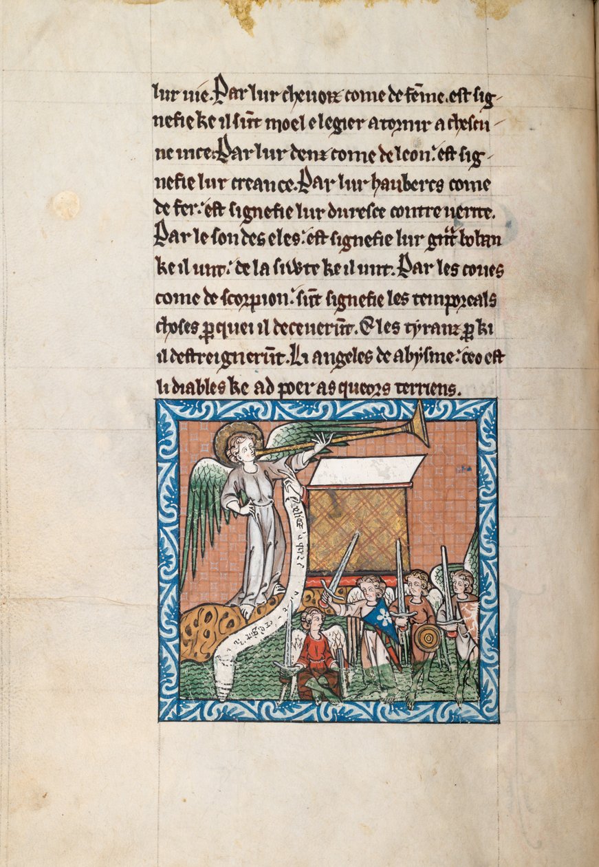 Ms65 f31v, Commentary on the Apocalypse of St John, sent 1200-tal (penna & bläck och tempera på veläng) av French School