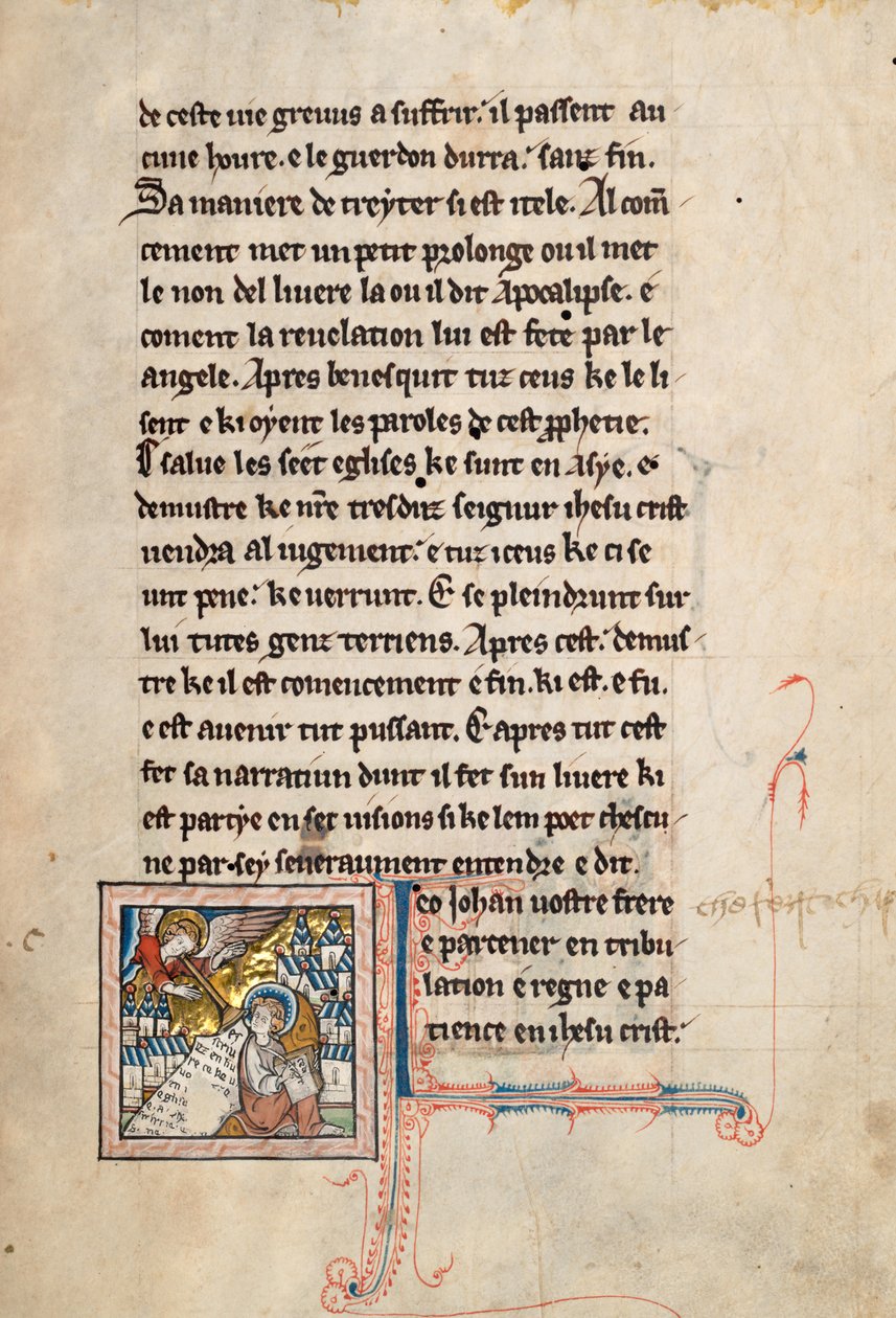 Ms65 f3r, Commentary on the Apocalypse of St John, sent 1200-tal (penna & bläck och tempera på veläng) av French School
