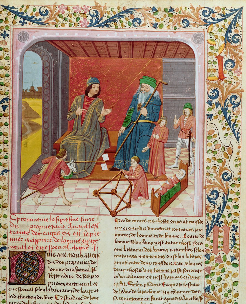 Ms.Fr.218 The Six Ages of Man från Des Proprietez des Choses av Bartholomeus Anglicus av French School