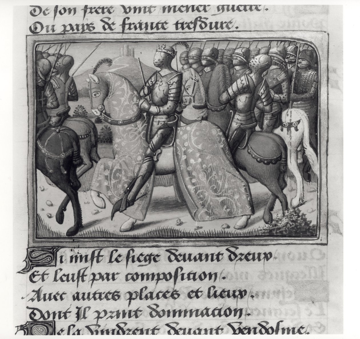 Ms.Fr.5054 fol.26 r Charles VII (1403-61) och Jeanne d