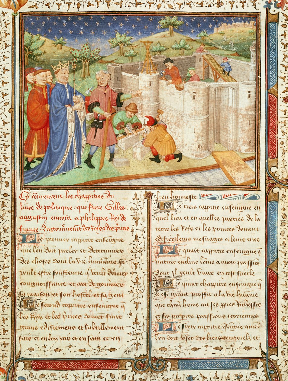 Ms 1015 fol.1 Illustration från Government of Kings and Princes av French School