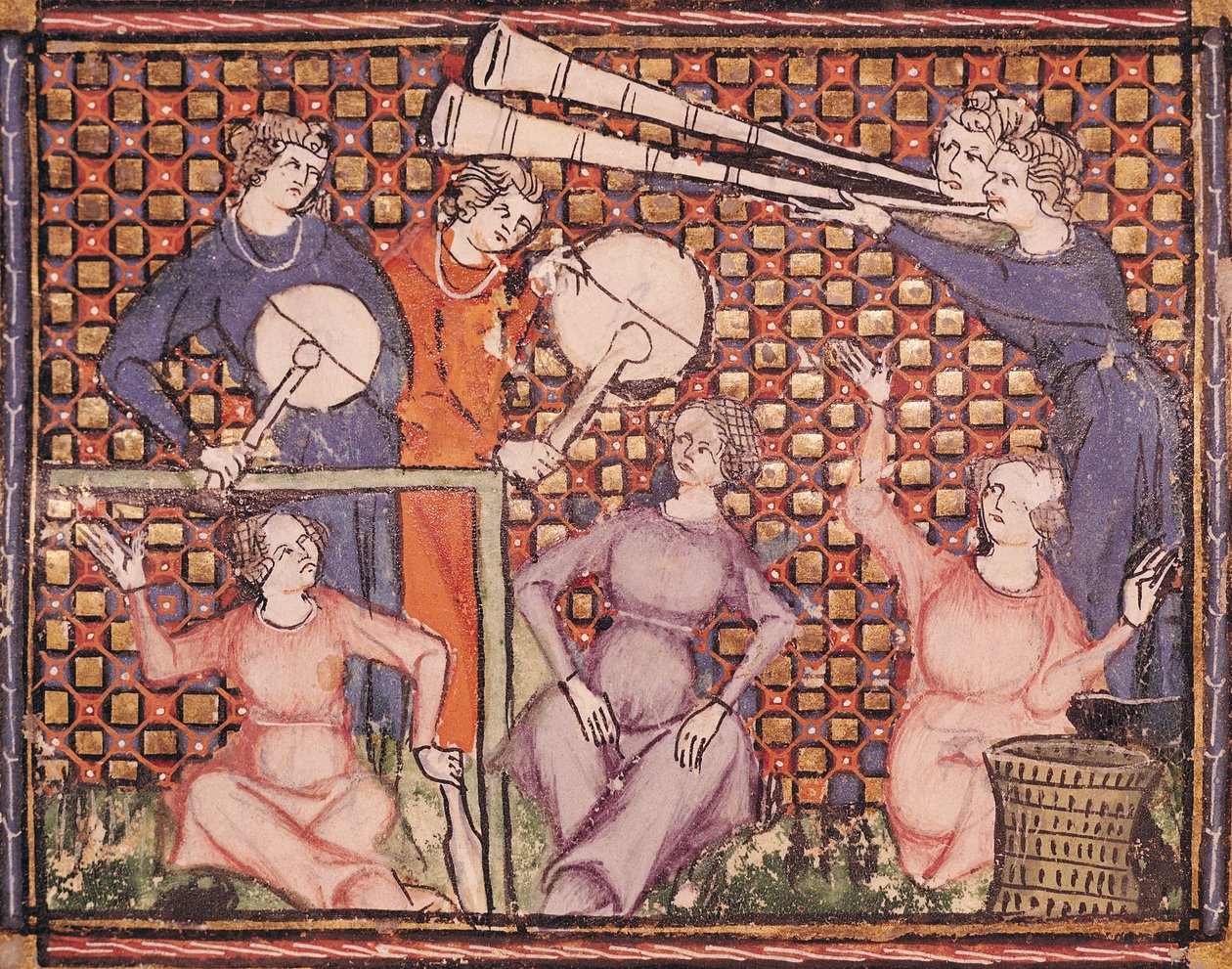 Ms 1044 fol.103v Musicians, från Ovide Moralise skriven av Chretien Legouais av French School