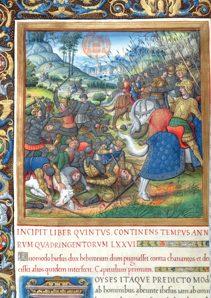 Fru 1581 f. 154 Illustration från bok VIII (Från Davids död till Ahabs död), kapitel 1 i Judarnas antikviteter (Antiquitates Judaicae) av Flavius Josephus - Hur Salomo, när han av French School